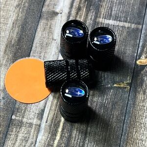 5for$10 Black Subaru Steam caps - Tire Stem Valve Caps - Car Accessories NWT